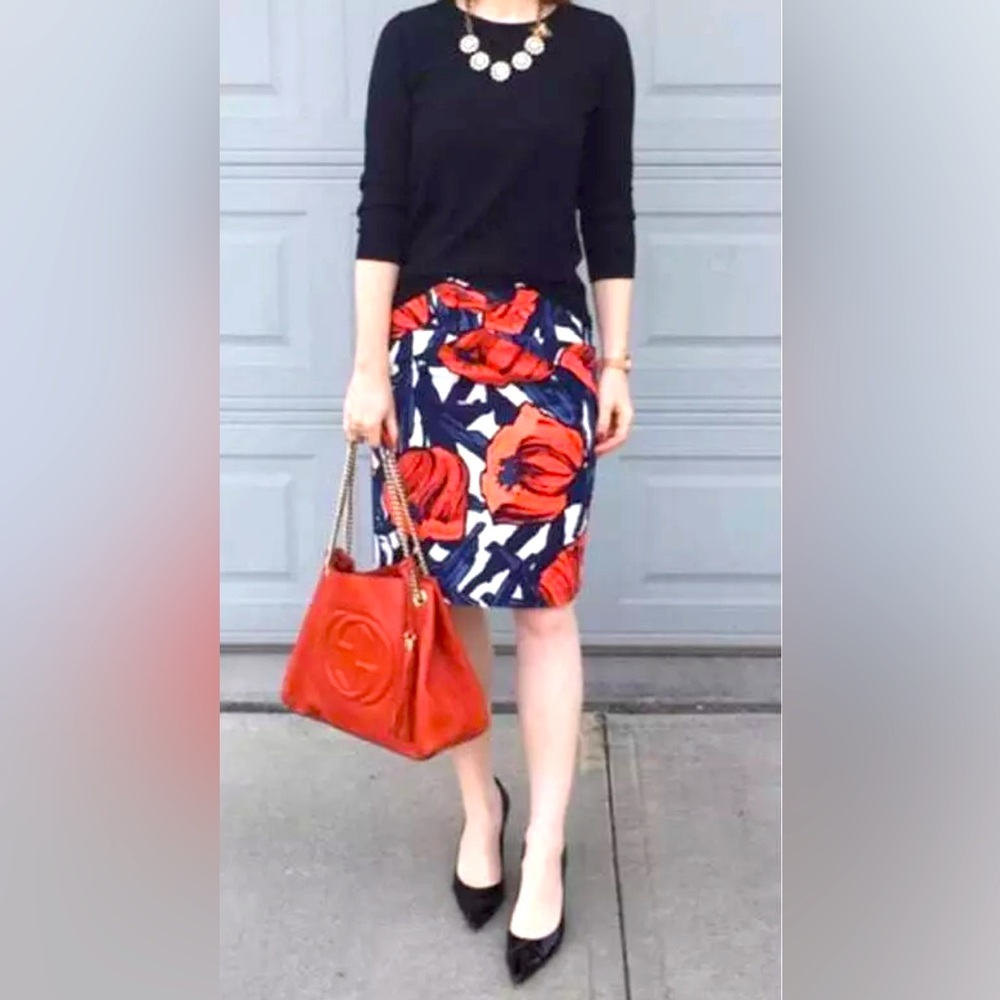 DONATED💥Anthropologie, Moulinette Seours “Foldover Poppy Fantastic Fields” Skirt